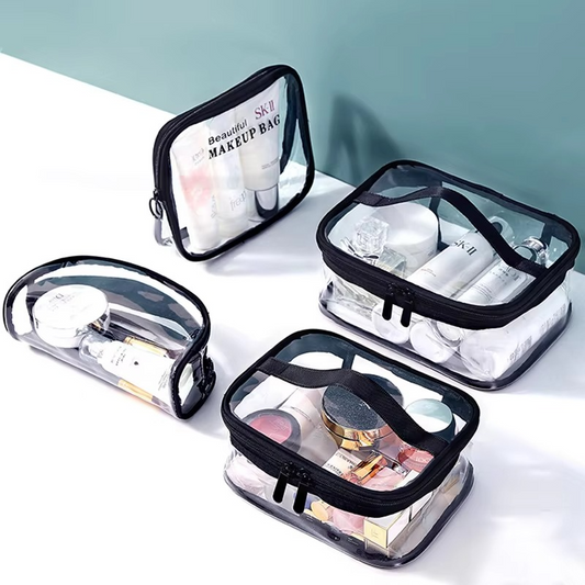 Clear Travel Makeup Bag – Waterproof, Portable, And Stylish Organizer For Cosmetics & Toiletries - Transparent Clear Cosmetic Bag, Portable Toiletry Bag, Zipper Organizer, Transparent Travel Makeup Pouch - Random Color