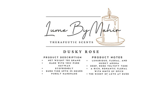 Dusky Rose | The Scent Of Love At Dusk – Handmade Luxurious Floral & Musky Soy Wax Candle - 100 Gram