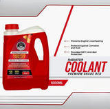 THREE GUYS Radiator Coolant Red – Premium Grade | Car Engine Coolant | German Engineered | 1000 ML