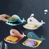 Fish-Shaped Double-Layer Adhesive Waterproof Soap Bar Holder Stand Rack For Bathroom, Shower, And Kitchen Walls (Pieces 1)( Random Color)