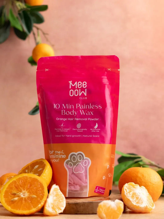 Meeoow Club 10 Min Painless Body Wax Orange Hair Removal Powder For Women