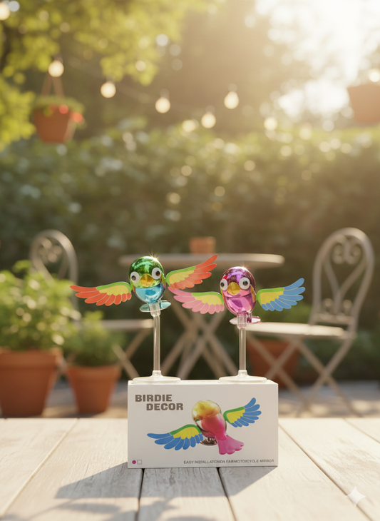 1Pc Birdie Decor Car Mirror Ornament – Flying Bird With Flapping Wings, Easy Installation Dashboard & Handlebar Decor (Random Color)