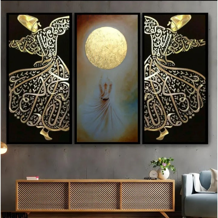 Wall 3 Frame For Living Room Wooden Wall Frame Wall Frames And Wooden Wall Art (Material Mdf)
