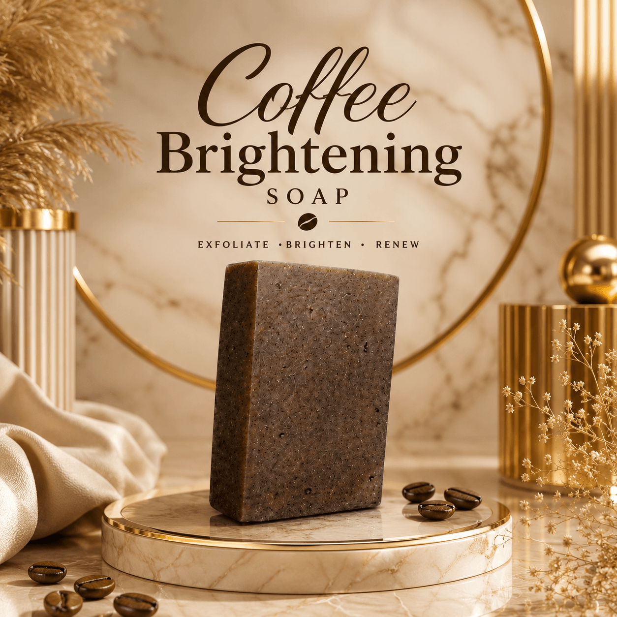 Organic Coffee Exfoliating Soap – Handmade Coffee Scrub Soap For Deep Cleansing & Instant Glow