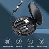5 In 1 Multifunctional Data Cable Set 60W Fast Charging Universal Charging Pins Durable Portable Charger Cable Kit
