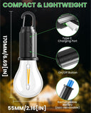 T01 Type-C Rechargeable LED Camping Bulb – Portable Hanging Warm Light Tent Lamp