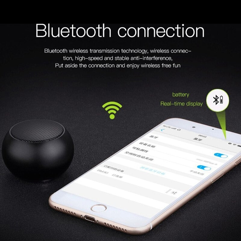 Mini Portable Wireless Bluetooth & Rechargeable Speaker - Wireless Bluetooth Mini Speaker With Card Slot (Random Color)