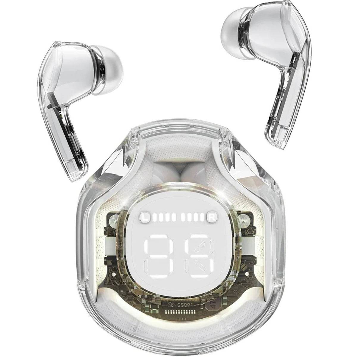 Air39 Transparent Wireless Earbuds With Cover | Bluetooth 5.3 TWS AirBuds With LED Display
