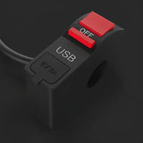 Universal Motorcycle Handlebar Switch With USB Port 5V 2A – ON/OFF Button & Extra Lights Control Switch For Bikes