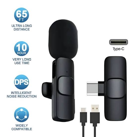 K9 Collar Wireless Microphone IPhone/Android & Type C Supported Wireless Microphone With ( I Phone Connector )