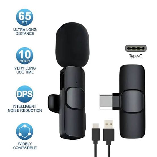 K9 Collar Wireless Microphone IPhone/Android & Type C Supported Wireless Microphone With ( I Phone Connector )