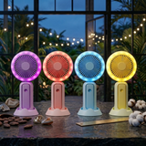 1 PCs Mini Portable Hand Fan With Led Light Rechargeable Compact Design For Indoor Outdoor Cooling And Lighting
