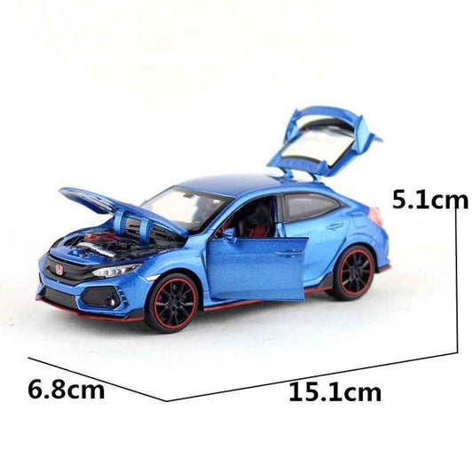 Honda Civic Type-R Racer Die-Cast Model Car | 6-Inch Alloy Toy Car With Sensor Touch (Random Color)