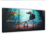 Set Of 3 Motivational Sticky Canvas Frames For Wall Decore / Sticky Phototiles For Office And Home Workplace