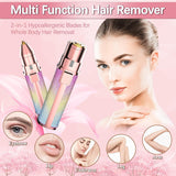 2 In 1 Eyebrow Trimmer And Shaver, Recebrow Removal Flawless Hair Remover 2 In 1 Hair Remover Trimmer For Women, Flawless Facial Machine Razor, Painless Eye (With Box )