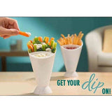 French Fries Cup Potato Fries Holder With Ketchup Holder For Sauce (Random Color )