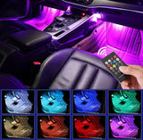 Car Interior LED Atmosphere Light With Remote Control – Multi-Color Music Sync Ambient Strip Lamp (12V)