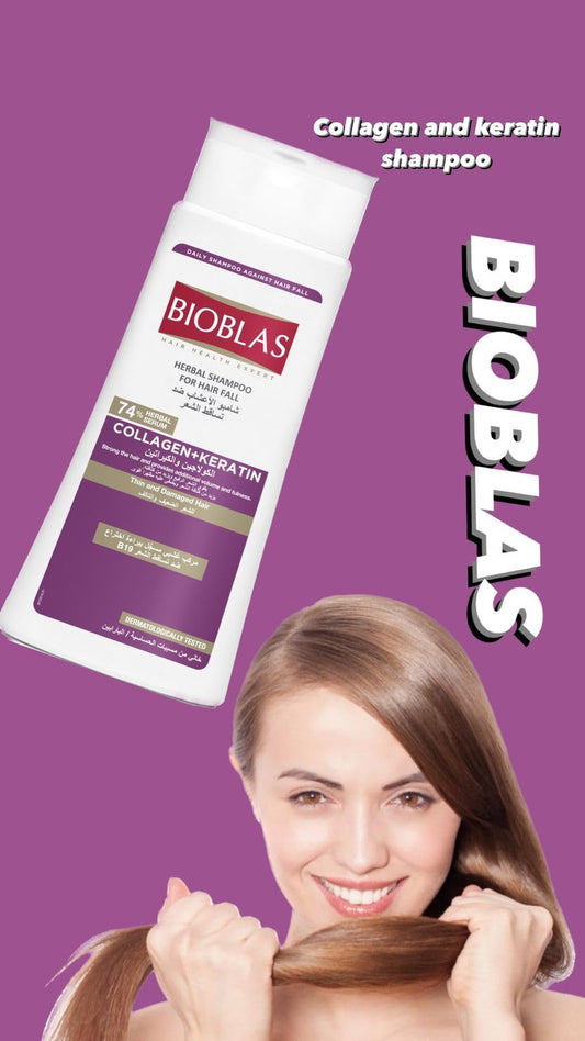 Bioblas Collagen + Keratin Hair Loss Herbal Shampoo – Anti-Hair Fall & Volumizing Formula (360ml)