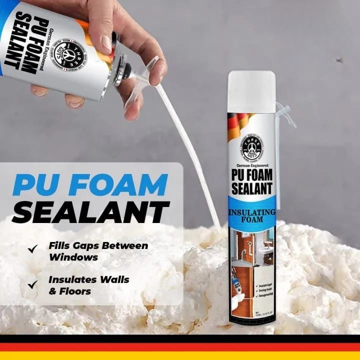 PU Foam Sealant – High-Performance Insulating & Leak-Proofing Expanding Foam - 750ml - THREE GUYS (German Engineered) L Crack Filler | P U