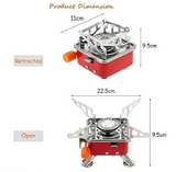Mini Portable Square Stove For Backpacking Hiking Windproof Burner Camping Stove Foldable Stove For Outdoor Picnic (Without Gas Bottle)