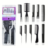 10 Pcs Professional Hair Styling Comb Set | Barber, Salon & Personal Grooming Combs Kit