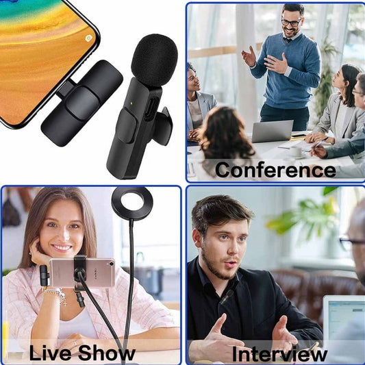 K11 2 IN 1 Collar Wireless Microphone Iphone/Android & Type C Supported