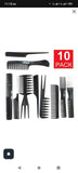 10 Pcs Professional Hair Styling Comb Set | Barber, Salon & Personal Grooming Combs Kit