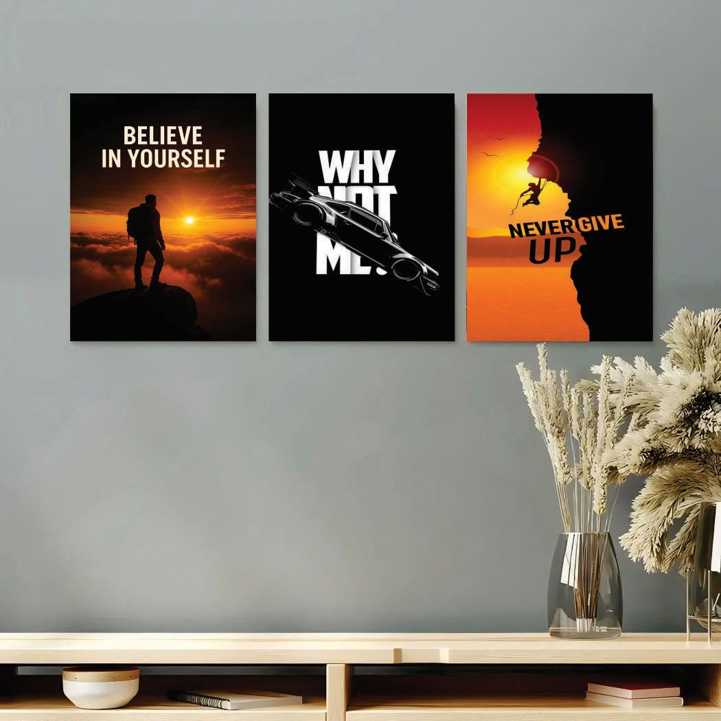 Set Of 3 Premium Wall Art Photo Tiles – Modern Home Decor Sets