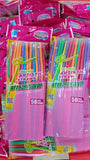 Colorful Flexible Drinking Straws – 50 Pcs Disposable Bendy Plastic Straws – Mixed Colors For Parties, Birthdays, Weddings & Events