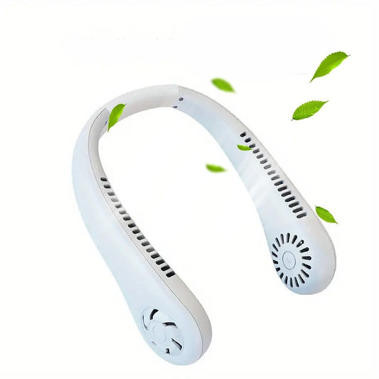 Portable Neck Fan USB Rechargeable Adjustable Personal Fan For Indoor & Outdoor Use (Random Color)