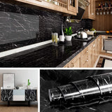 Self Adhesive Black Marble Sheet For Kitchen – Waterproof, Heat And Oil Resistant Wallpap Er For Countertops, Cabinets, And Furniture(60x200)