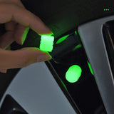 PACK OF TWO Glow In The Dark Tire Valve Caps Fluorescent Stem Car Universal Air Cap Auto Covers Cars Motorcycles SUV Trucks Bikes Accessories ( Random Colors )