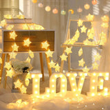 Home Square Cracked Star Decoration String Lights ( Cell Operated ) In Pakistan