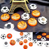 Basketball & Football Refrigerator Magnets – Set Of 10 Durable Sports-Themed Decorative Magnets (1.5 X 1.5 Inches)