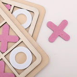 Wooden Tic-Tac-Toe Board Game – Classic XO Strategy Game For Kids, Toddlers, Preschoolers & Adults – Educational, Durable & Portable 30cm Wooden Board – Ideal Birthday Gift, Party Favour & Family Game (Random Color)