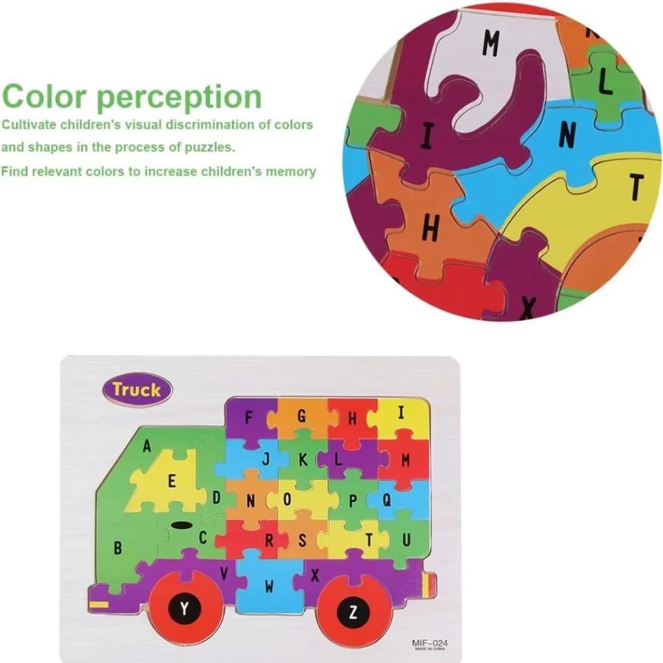 Wooden Alphabet Puzzle Board – Premium A-Z English Letters Learning Toy For Kids, Early Literacy, Cognitive Development, And Creative Play