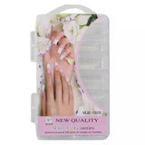 100 Pcs Fake Nails Set – White ABS Plastic Nail Tips, Durable & Easy-To-Apply, Smooth Finish For DIY Nail Art & Professional Salon Manicure