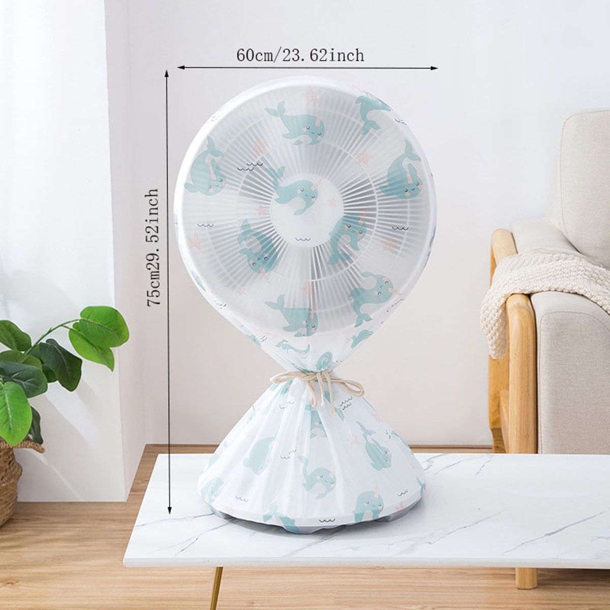 High Quality Dustproof All-Inclusive Electric Fan Dust Cover Household Floor Fan Cover Protective Cover Stand Fan - 01 PCs - Random Print