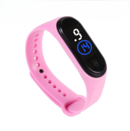 Latest  M4 LED Watch Digital Sports Bracelet for Boys & Girls – Waterproof Touch Display – Random Band Color (Without Box)