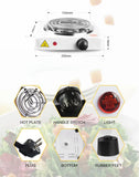Electric Stove For Cooking - Hot Plate Heat Up In Just 2 Mins - Easy To Clean -Metal Body (Random Color )
