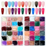 576 Pcs Nails With Box ,Reusable Artificial Nails, 24 Different Colours, Beautiful Fake Nails American Nail For Girls Women Without Glow (Random Color)