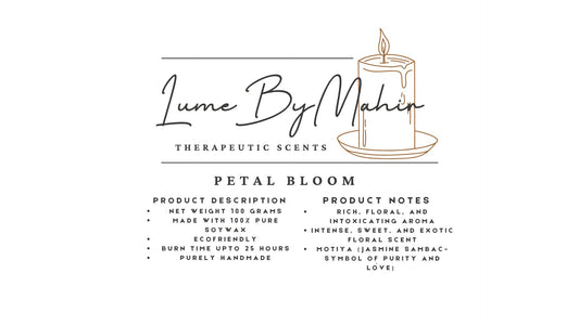 Petal Bloom Candle | Where Every Flame Blooms Like A Midnight Garden – Handmade Jasmine Sambac Soy Wax Candle - 100 Gram