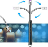 Arc Lighter With Usb Charging,Flameless Windproof,Led Battery Display,Safety Switch,Rotate 360 Degrees,For Aromatherapy (Random Colors)
