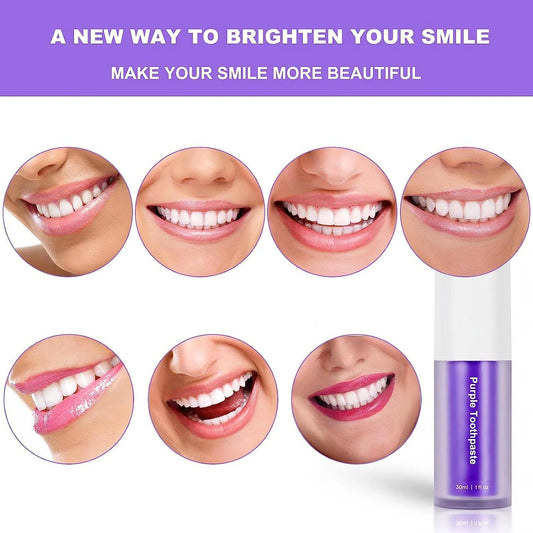 HISMILE V34 Teeth Removing Deep Smoke Stains Gingiva Protection Purple Orthopedic Toothpaste Cleans Oral Cavity Brightness Teeth 30ml