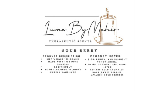 Sour Berry Candle - Sour, Sweet, And Oh-So-Irresistible – Handmade Berry Fusion Soy Wax Candle -100 Gram
