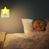 1 PC LED Night Light Sensor Control Night Lamp Energy Saving LED Sensor Lamp Star Shape Nightlight For Children Kids Bedroom Plug ( Random Color)