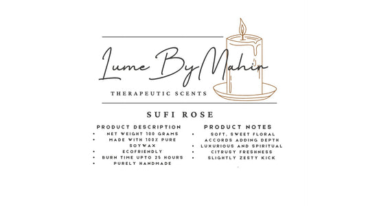 Sufi Rose Candle - A Divine Bloom Of Spirituality And Love – Handmade Floral & Citrusy Soy Wax Candle - 100 Gram