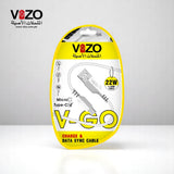 Vizo V-Go 22W Fast Charging Type-C Data Cable | Best Quality Type Fast Charging Cable | 22W Fast Charging Cable | Charging Pin - Charging Lead For Mobile Phone